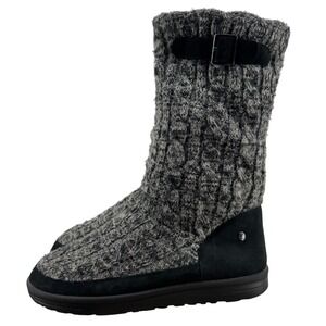 ABEO Kenora Charcoal Cable Knit Suede Winter Boots Gray Black Women's Size 10‎